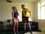 Submissive Louise Lee squirts and gets anal